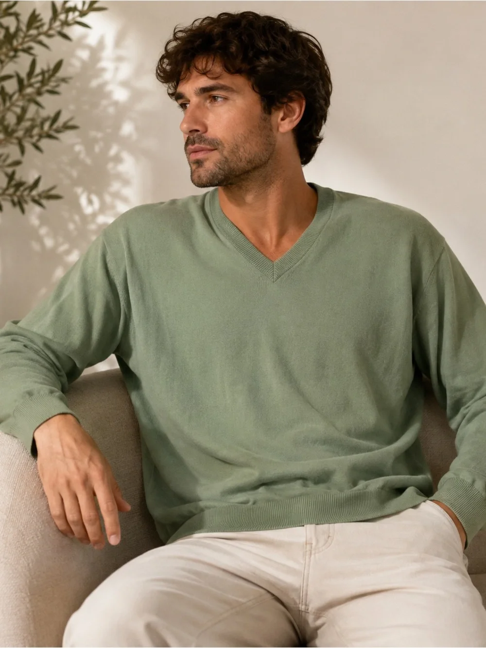 Peter Millar Men’s 100% Cotton V-Neck Sweater Mint Green Size XL preppy golf